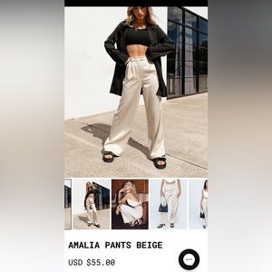 Princess Polly Amalia Pants - cream